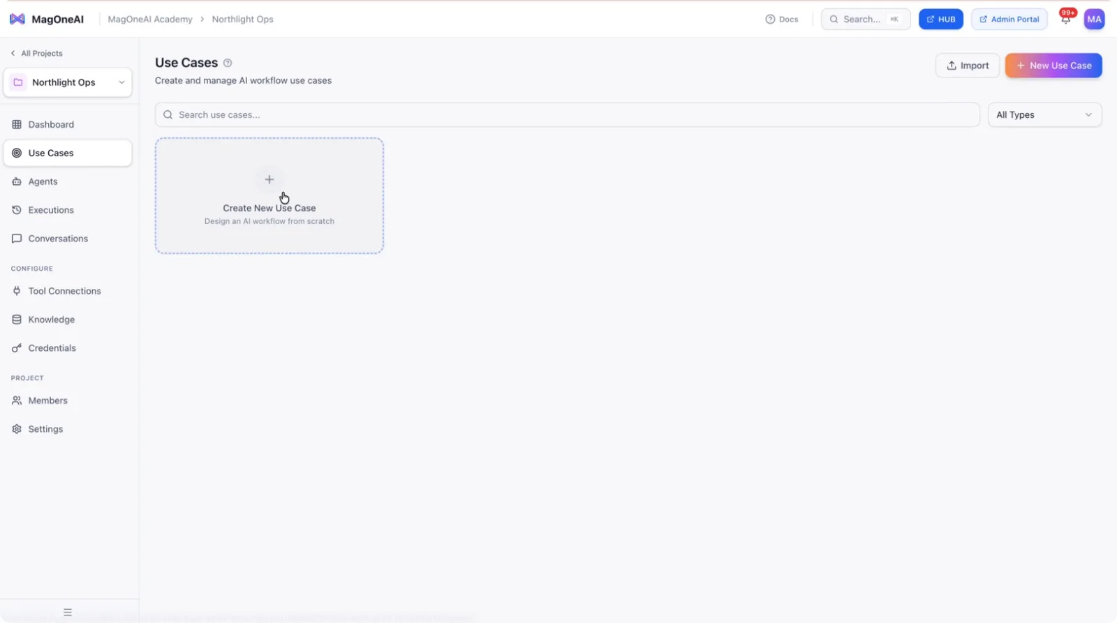 Creating a new use case