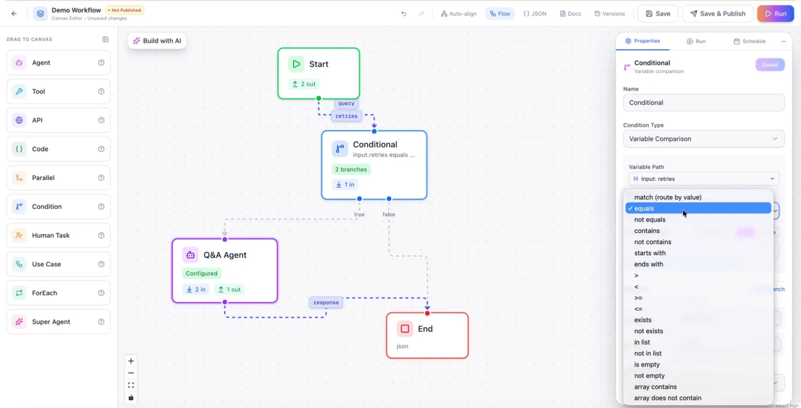 Separate routes defined for each value of retries