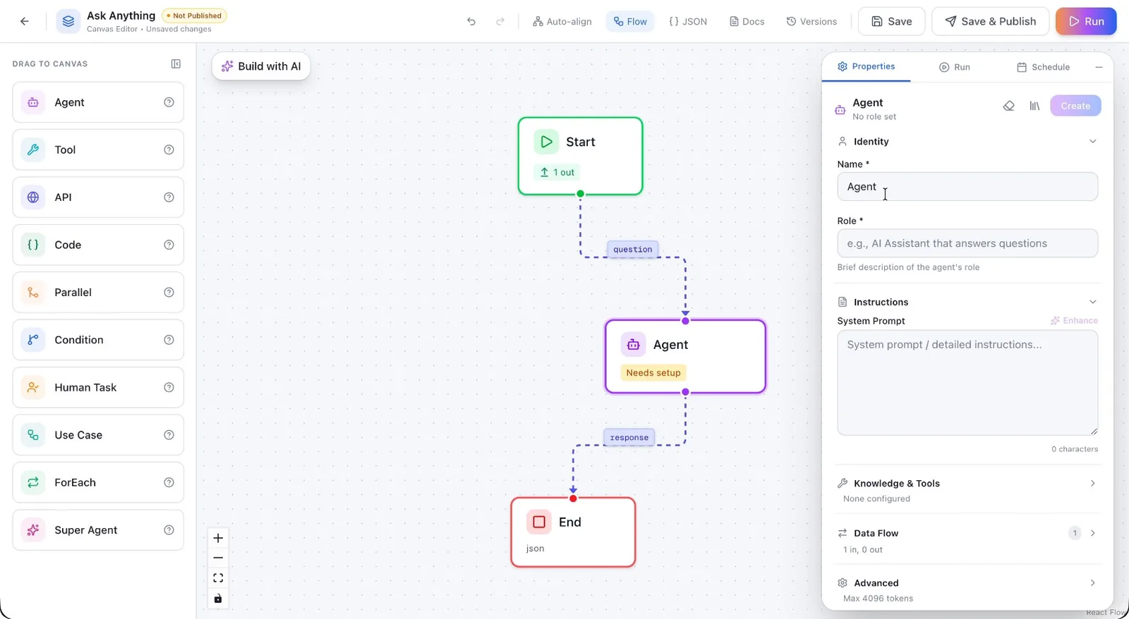 The Agent node's Name field