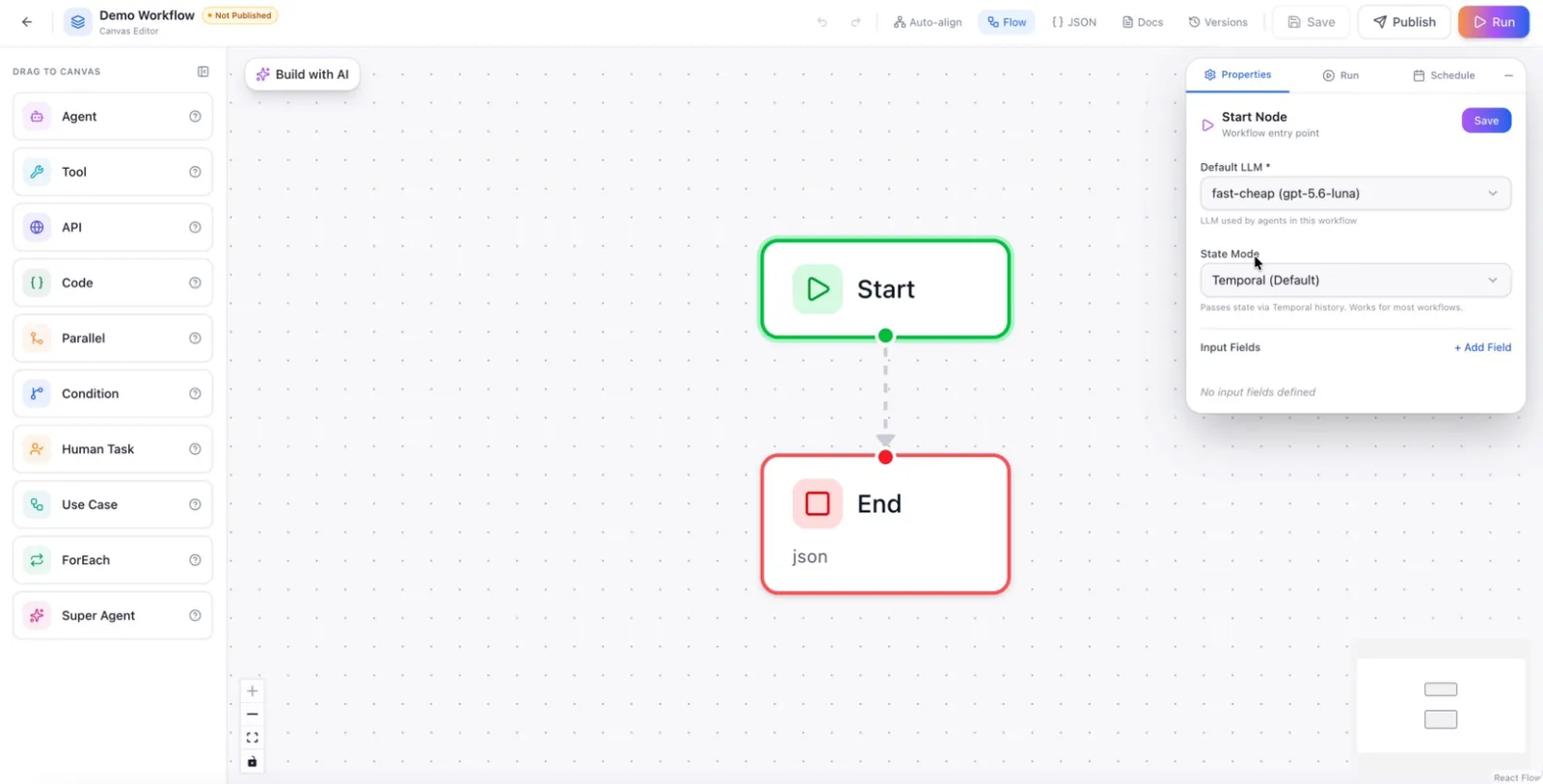 The state mode setting, offering Temporal and Redis