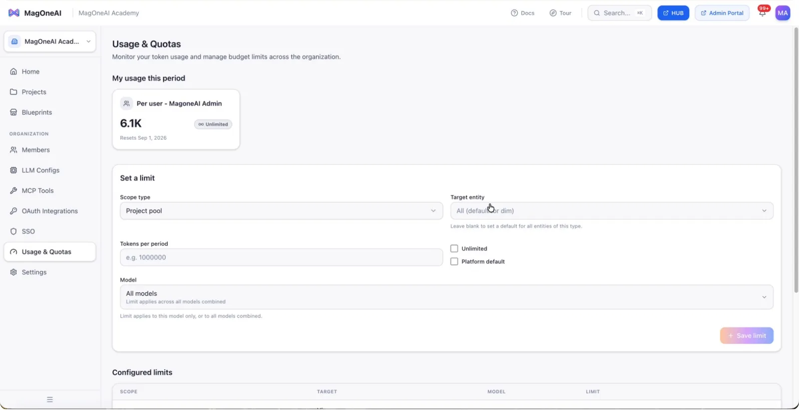 The scope selector for the quota