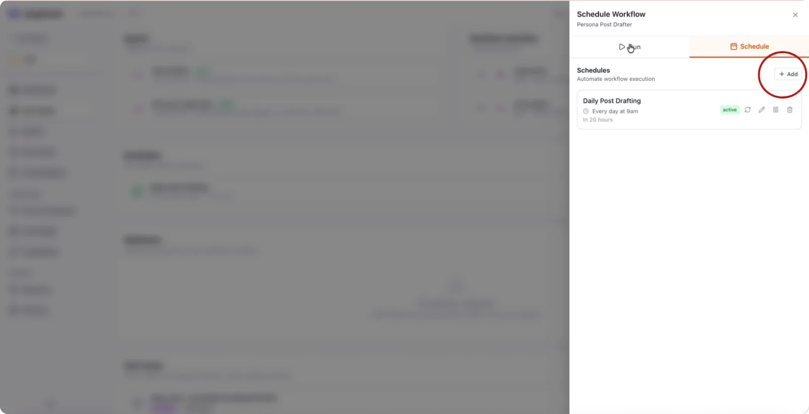 Several schedules attached to the same workflow